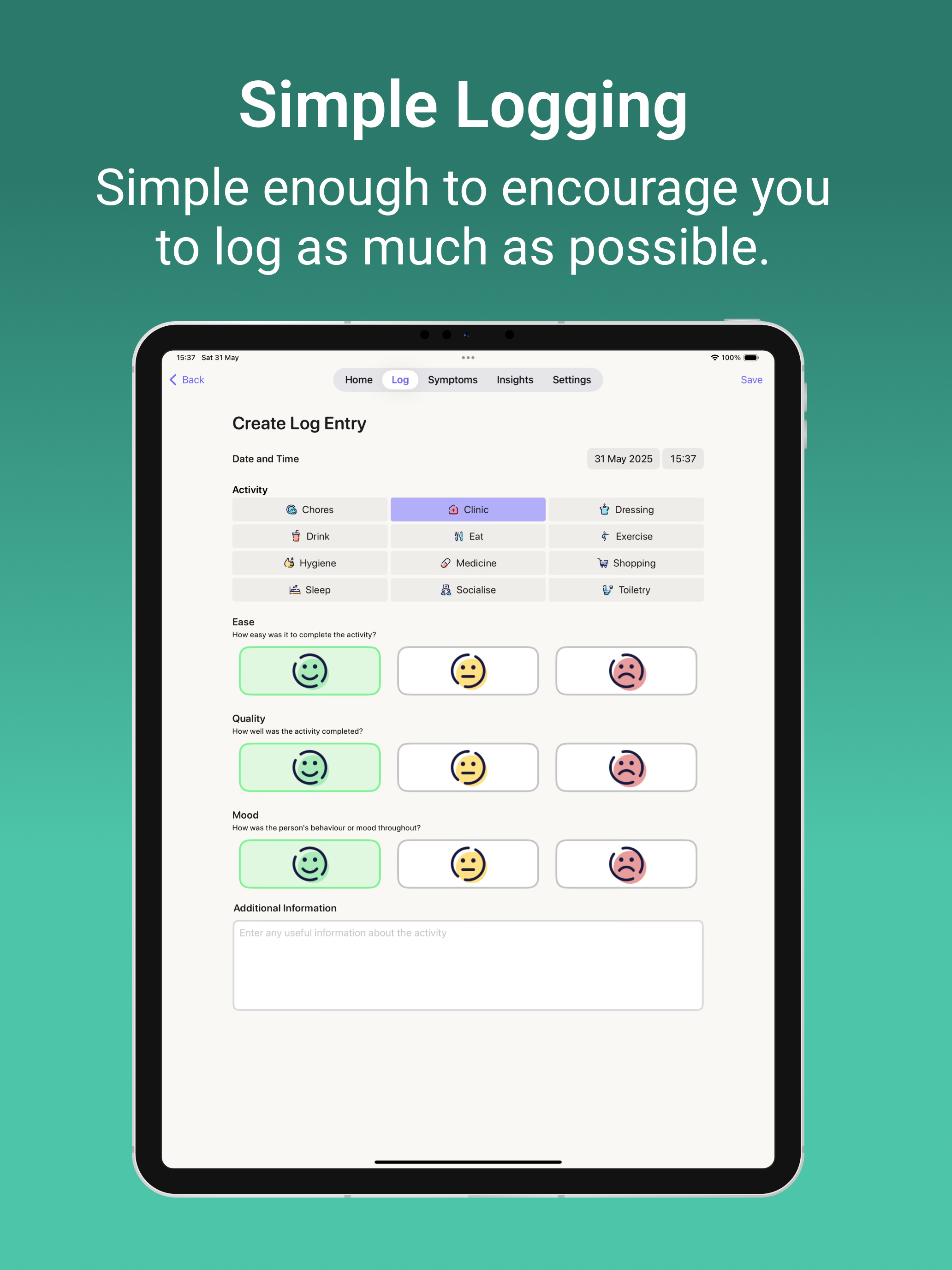 Dementia Log: Carer Companion screenshot 9
