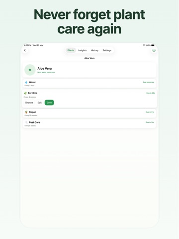 Plantine: Watering Reminder iPad screenshot