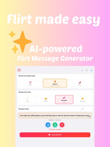 HeartStarter: Flirt Messages iPad screenshot