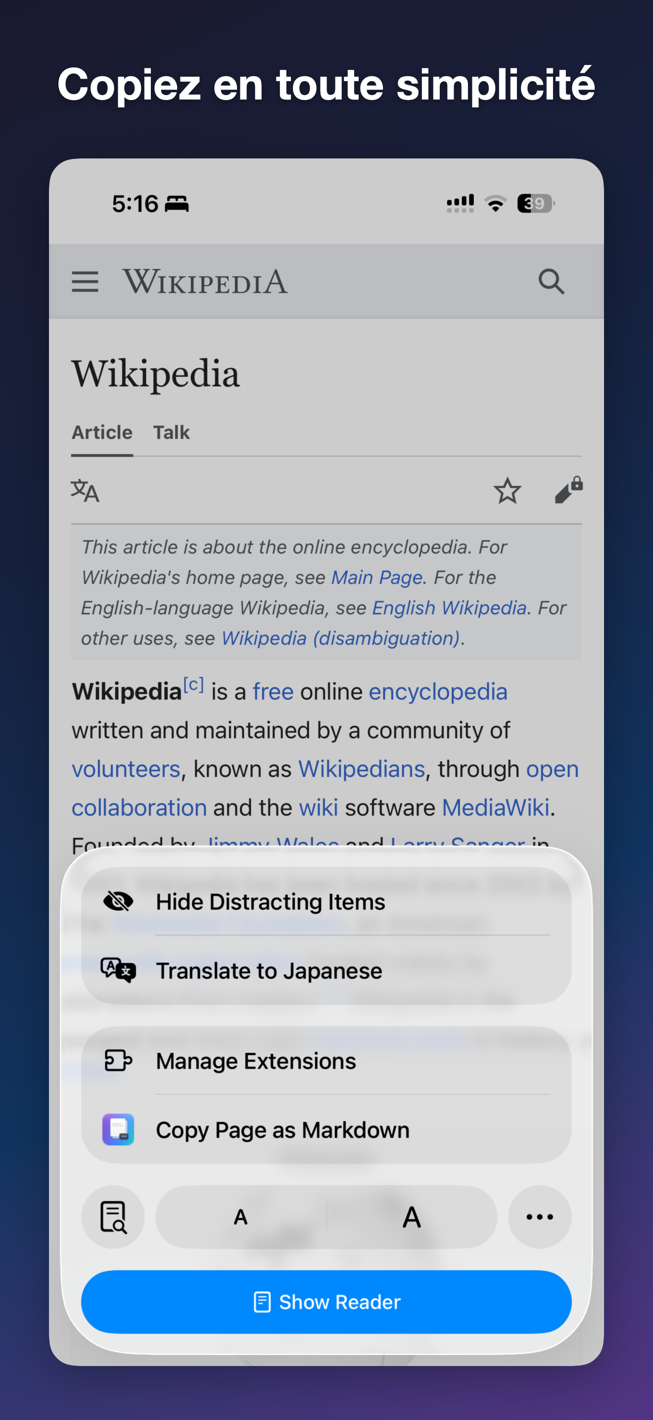 MDC - Markdown Copier iOS screenshot 3 showing app interface
