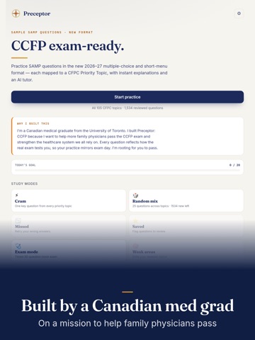 Preceptor: CCFP iPad screenshot