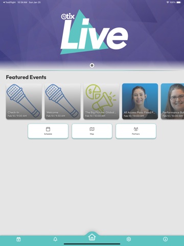 Etix Live! iPad screenshot