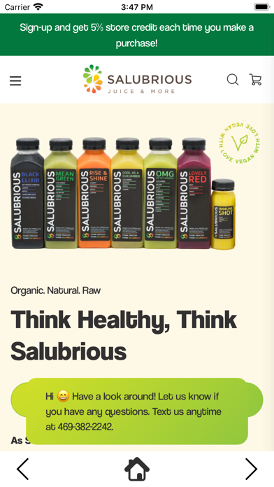 Salubrious Juice Rewards Screenshot