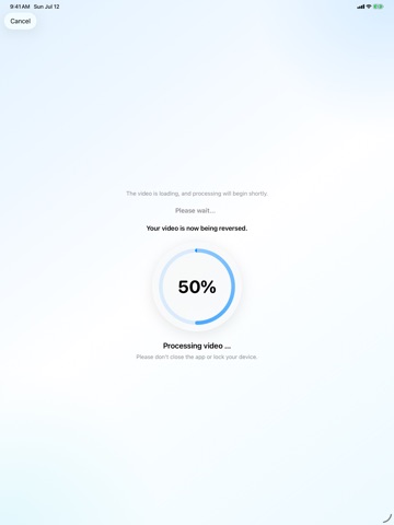 Reverse Video Edito‪r‬ iPad screenshot