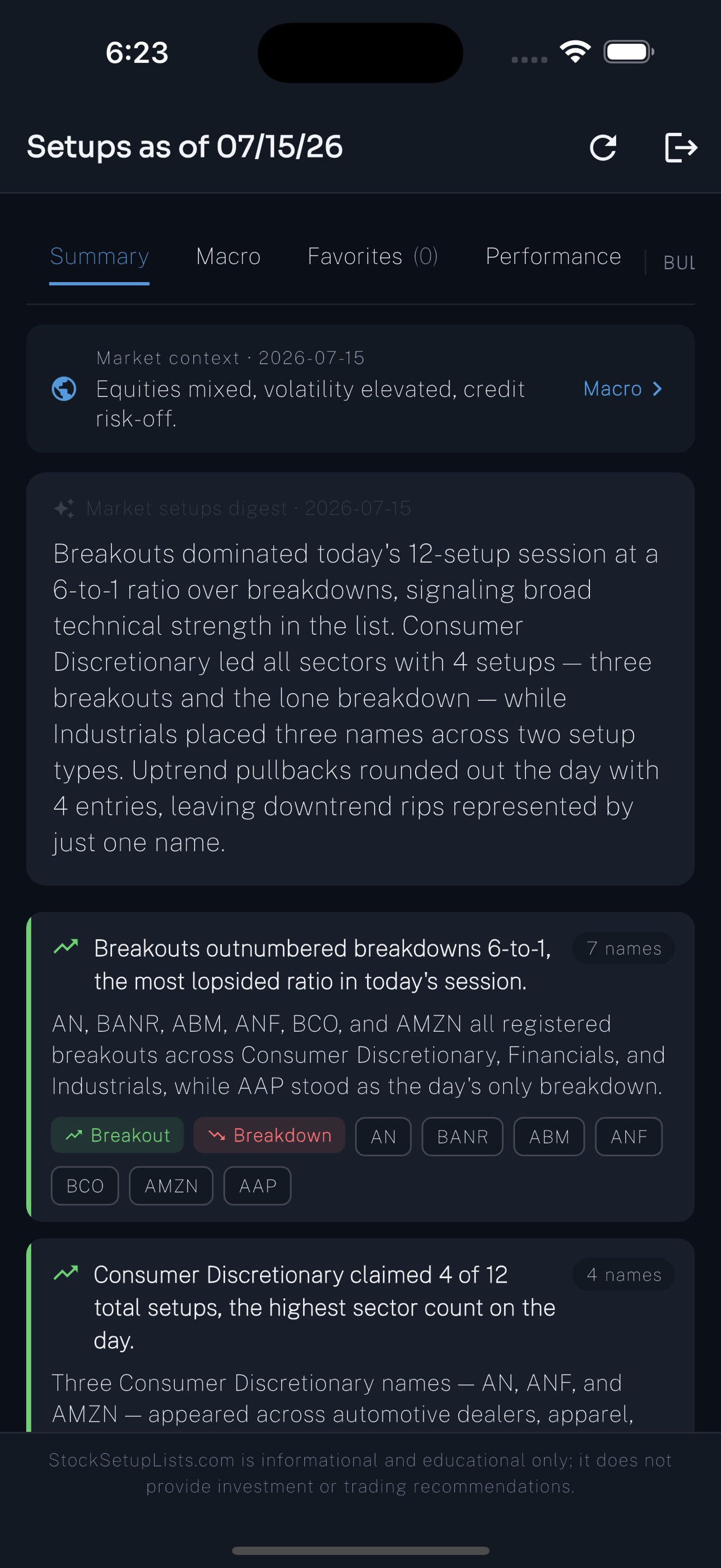 Screenshot 1 of Stock Setup Lists
