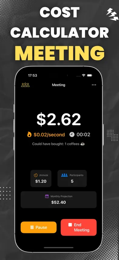 Meeting Cost Calculator Pro screenshot 2