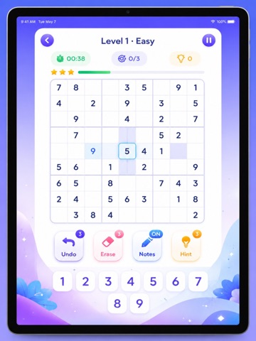 Sudoku Master: Brain Puzzle iPad screenshot
