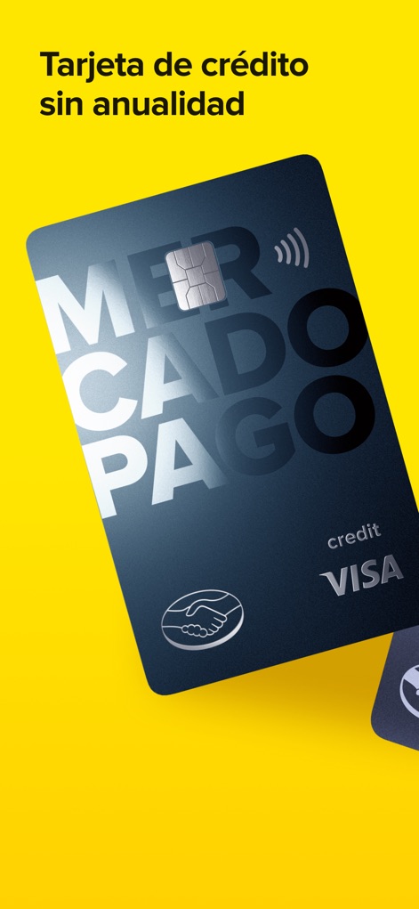 Mercado Pago: cuenta digital - Se observa en detalle la tarjeta de crédito de Mercado Pago con el logo y el chip de seguridad, ilustrando una opción financiera atractiva y sin anualidad.