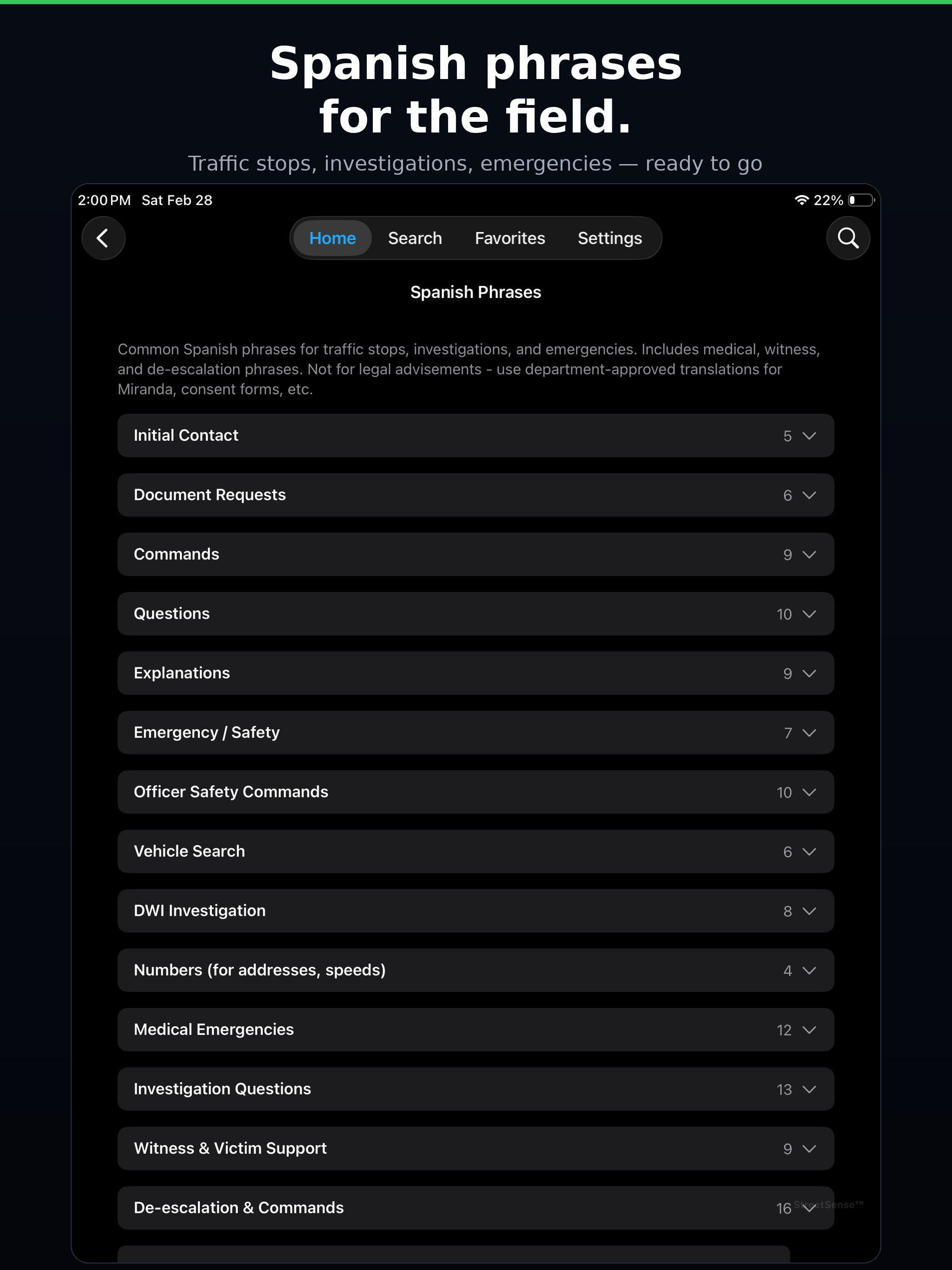 StreetSense — Police Law App