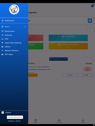 eMenu for Restaurants iPad screenshot