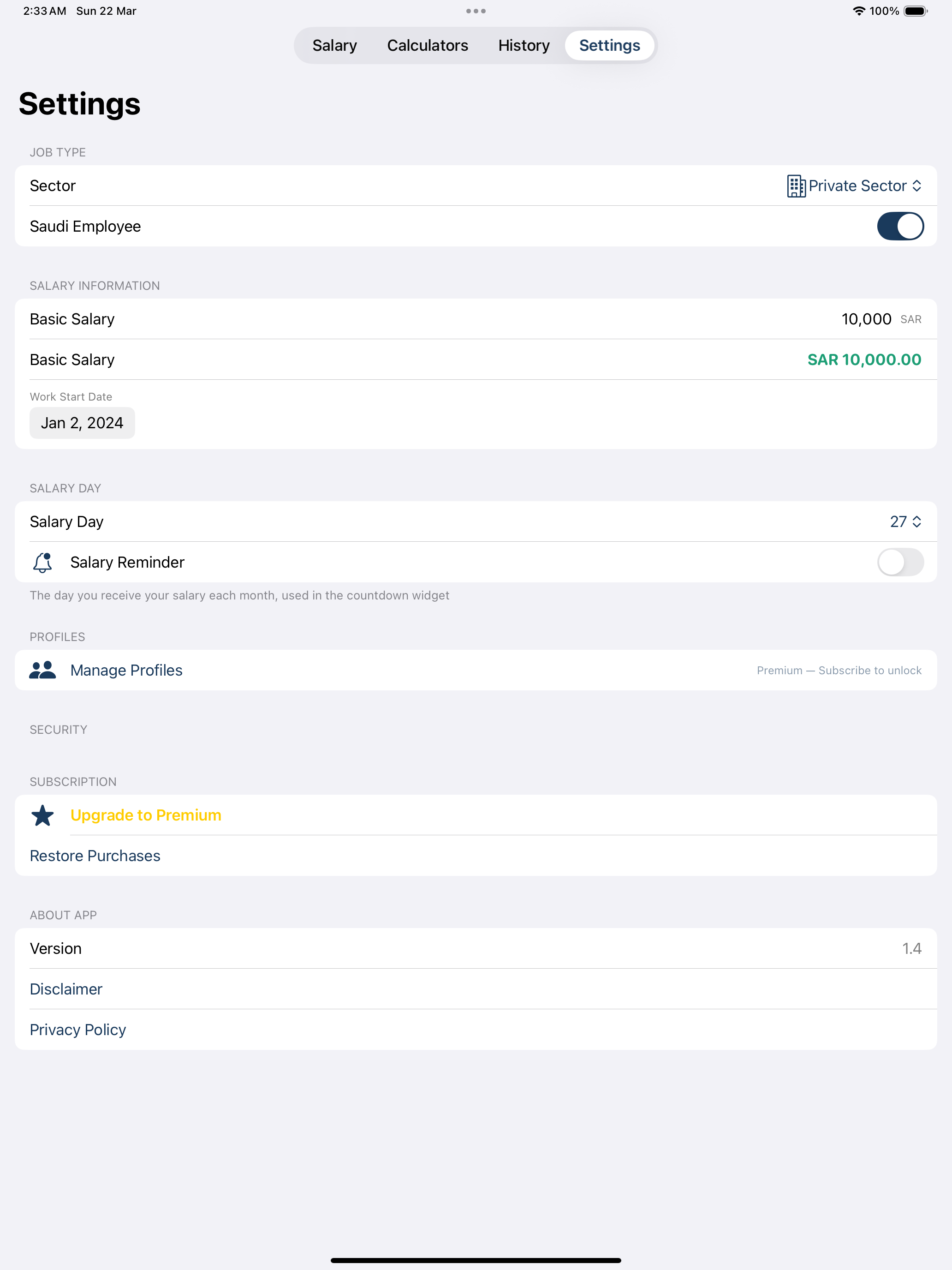Riyali - Salary Calculator