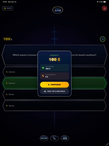 Millionaire Quiz - Trivia Game iPad screenshot