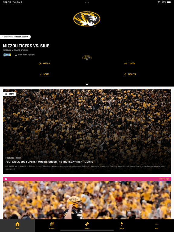 Mizzou Tigers iPad screenshot 1 - Sports app