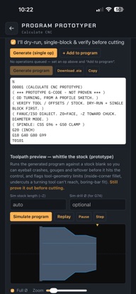 Calculate CNC: Lathe G-Code screenshot 2
