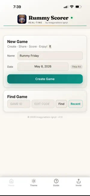 Rummy Scorer: Real-time screenshot 1