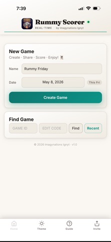 Rummy Scorer: Real-time Screenshot 1 of 7
