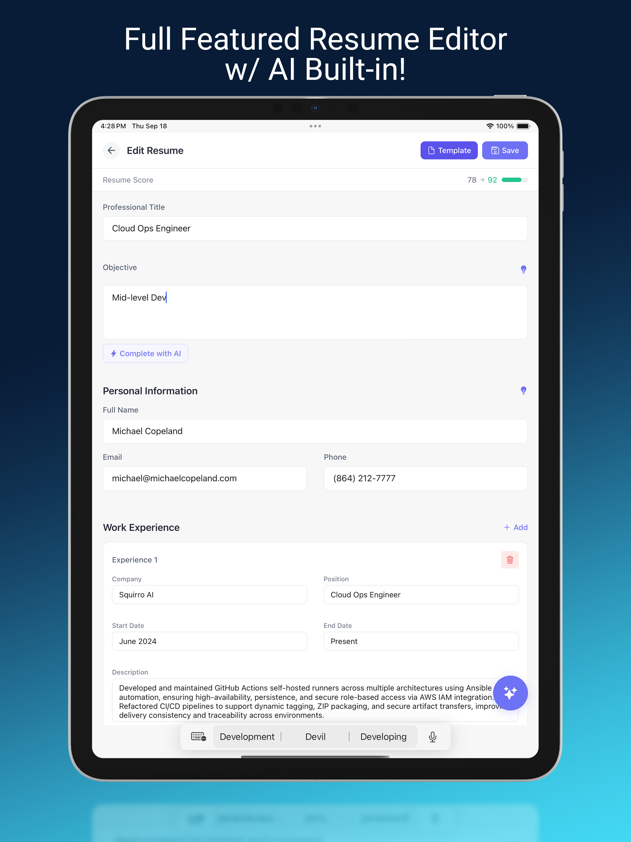ResumeBuilderAI: Easy Resumes