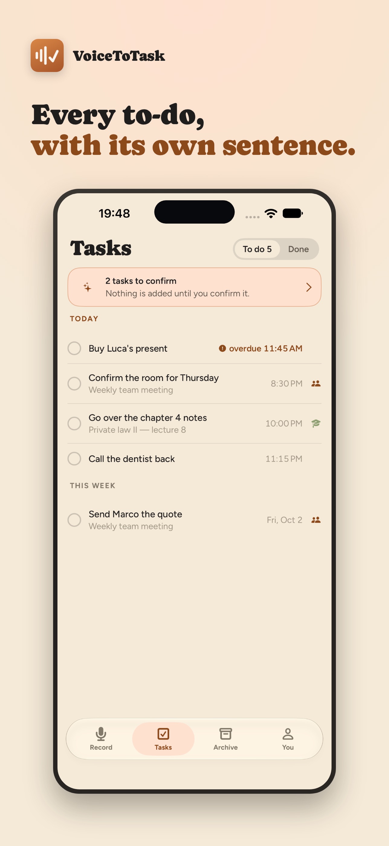 Screenshot 3 of VoiceToTask: AI Voice Notes
