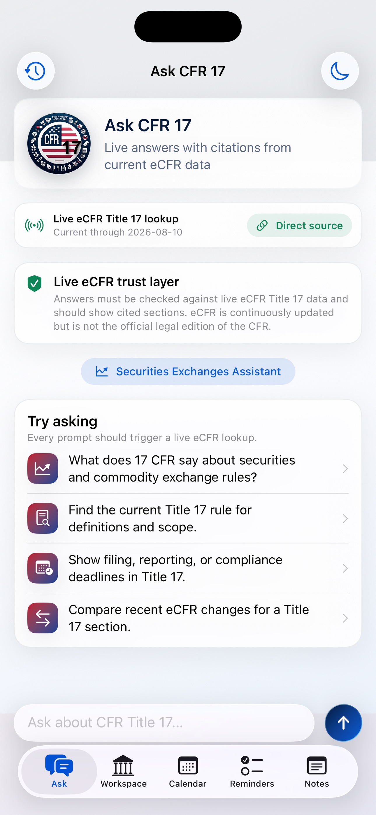 Screenshot 1 of CFR AI - Title 17
