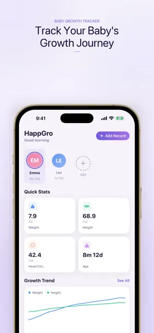 HappGro - Baby Growth Tracker screenshot 1