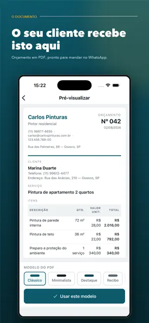 Orçamento e Recibo - OrçaPlus screenshot 1