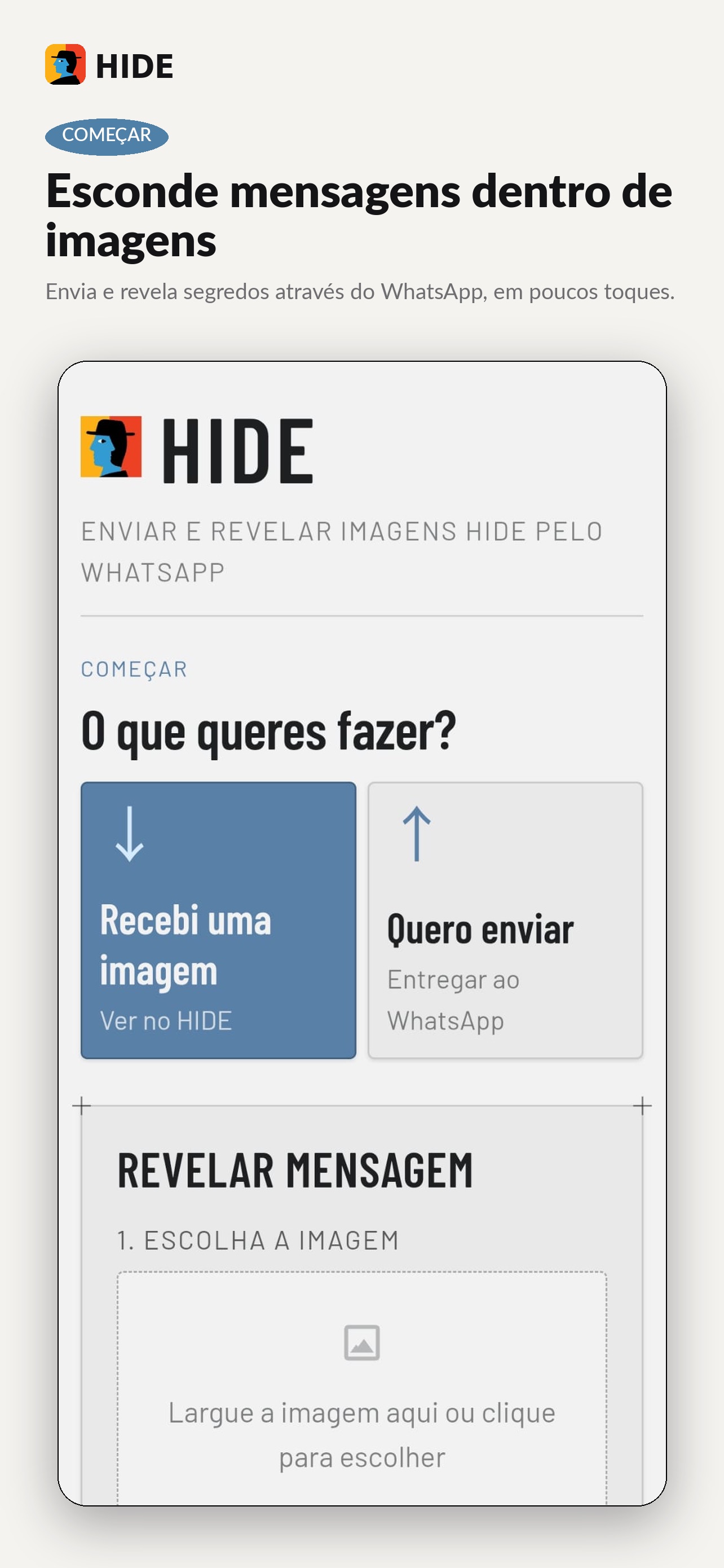 Screenshot 1 of HIDE-Mensagens em Imagens