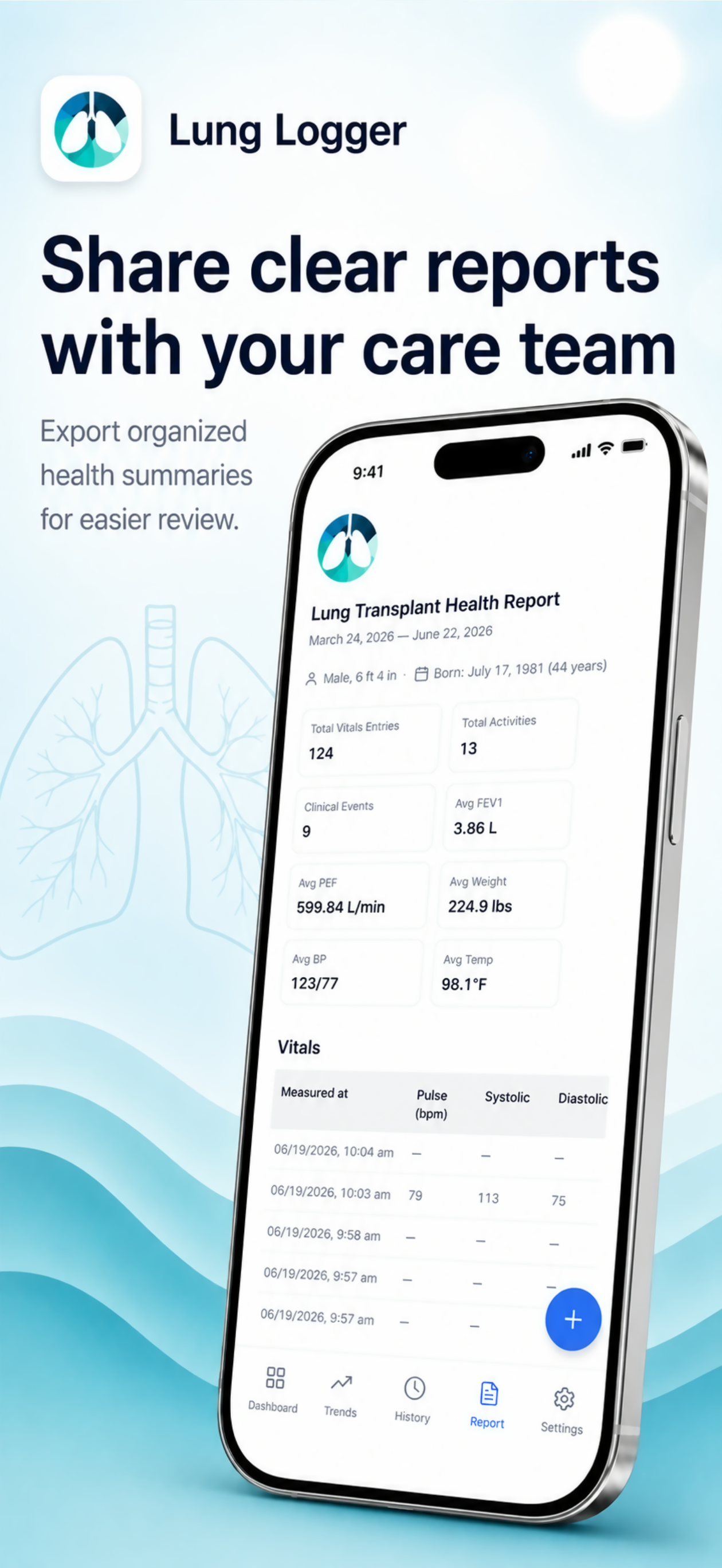 Lung Logger: Health Tracker screenshot 3