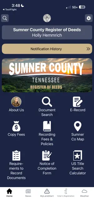 Sumner Co Register of Deeds screenshot 1