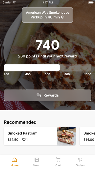 American Way Smokehouse iPhone screenshot 1 - Food & Drink app