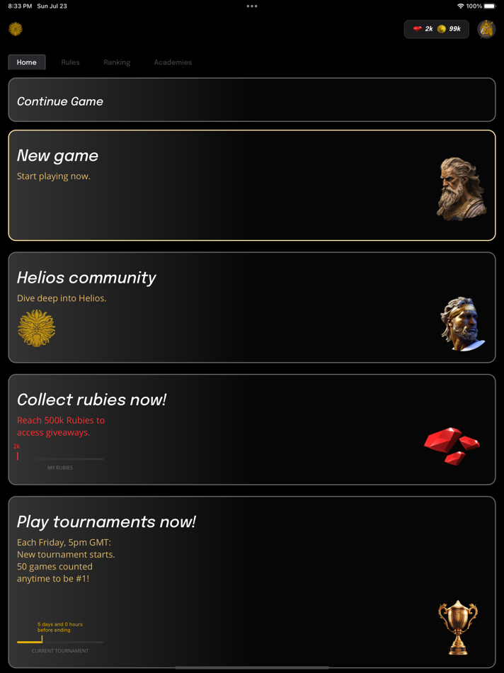 #5. Helios The game (iOS) 由: Allan Saint-Maximin