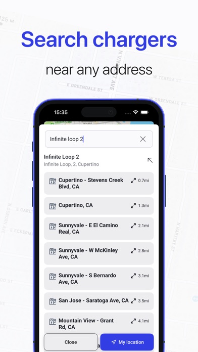 Charging stations: EV & Tesla Screenshot