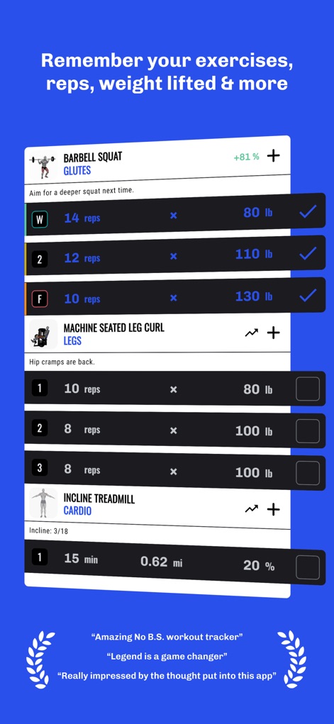 Gym Log Workout Tracker LEGEND - Health & Fitness App | MWM