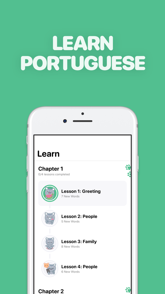 #1. Learn Portuguese - LingoCat (iOS) 由: Dzmitry Yurkouski