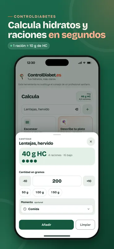 ControlDiabetes: Carbohidratos screenshot 1 of 8
