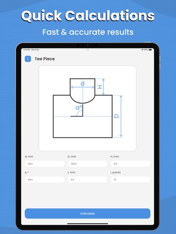 Sheet Metal Calculator Pro iPad screenshot