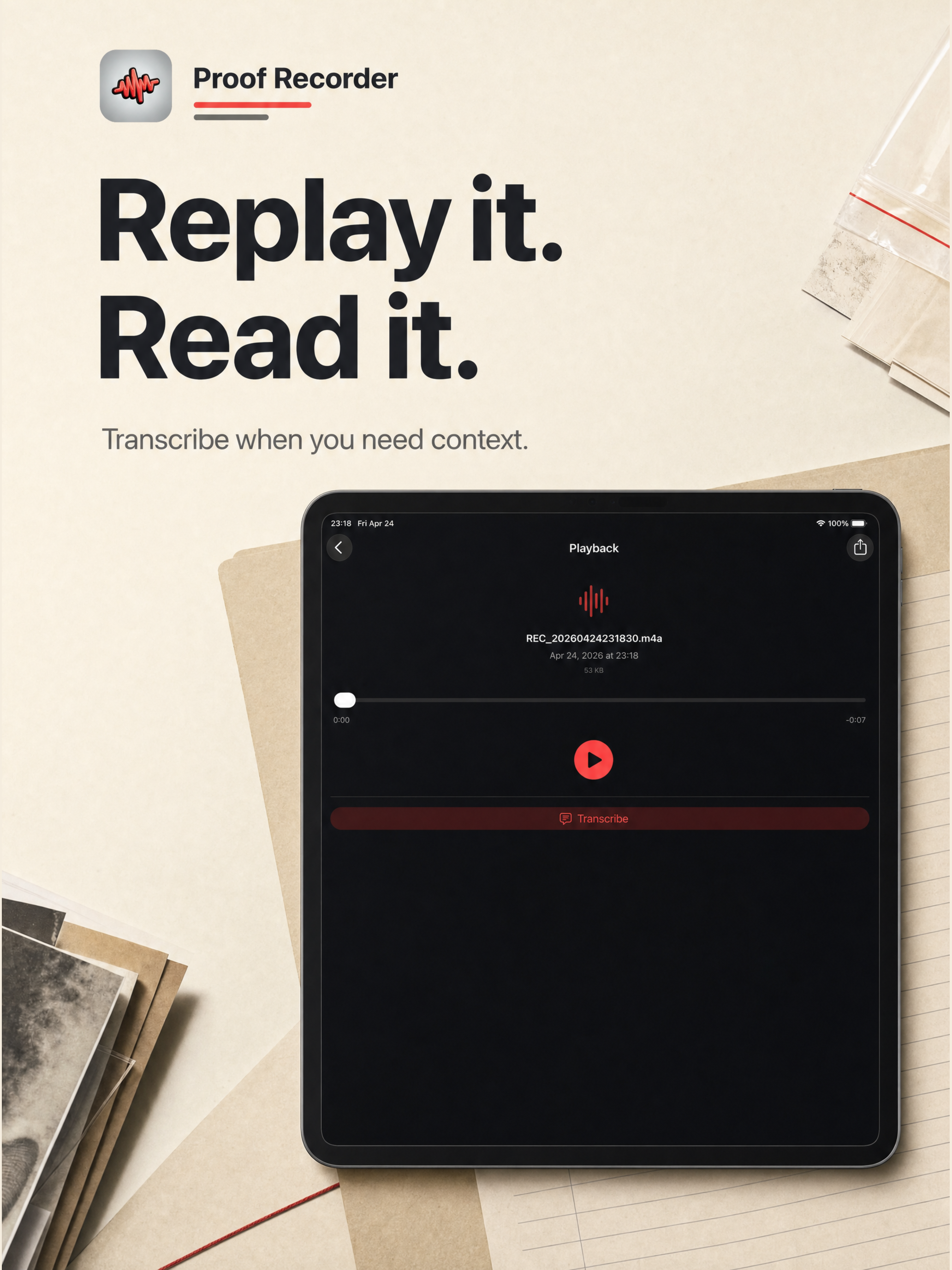 Proof Recorder - Save & Email