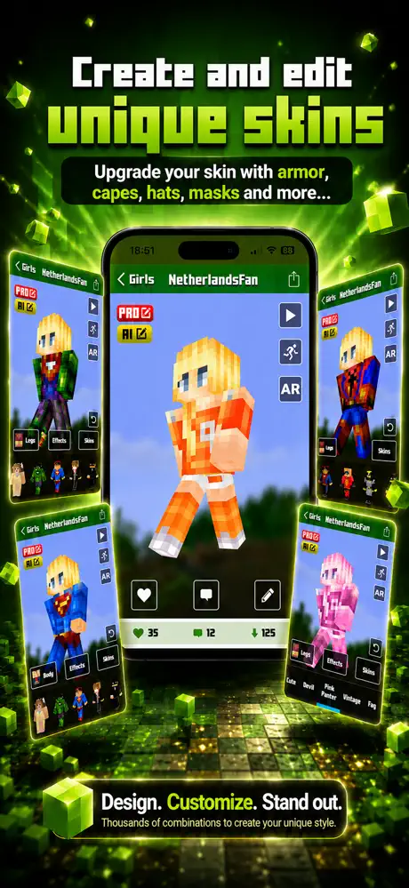 Skins for Minecraft AI 3D screenshot 2