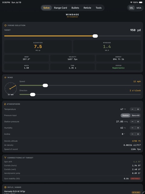 Windage: Ballistics Solver screenshot 2