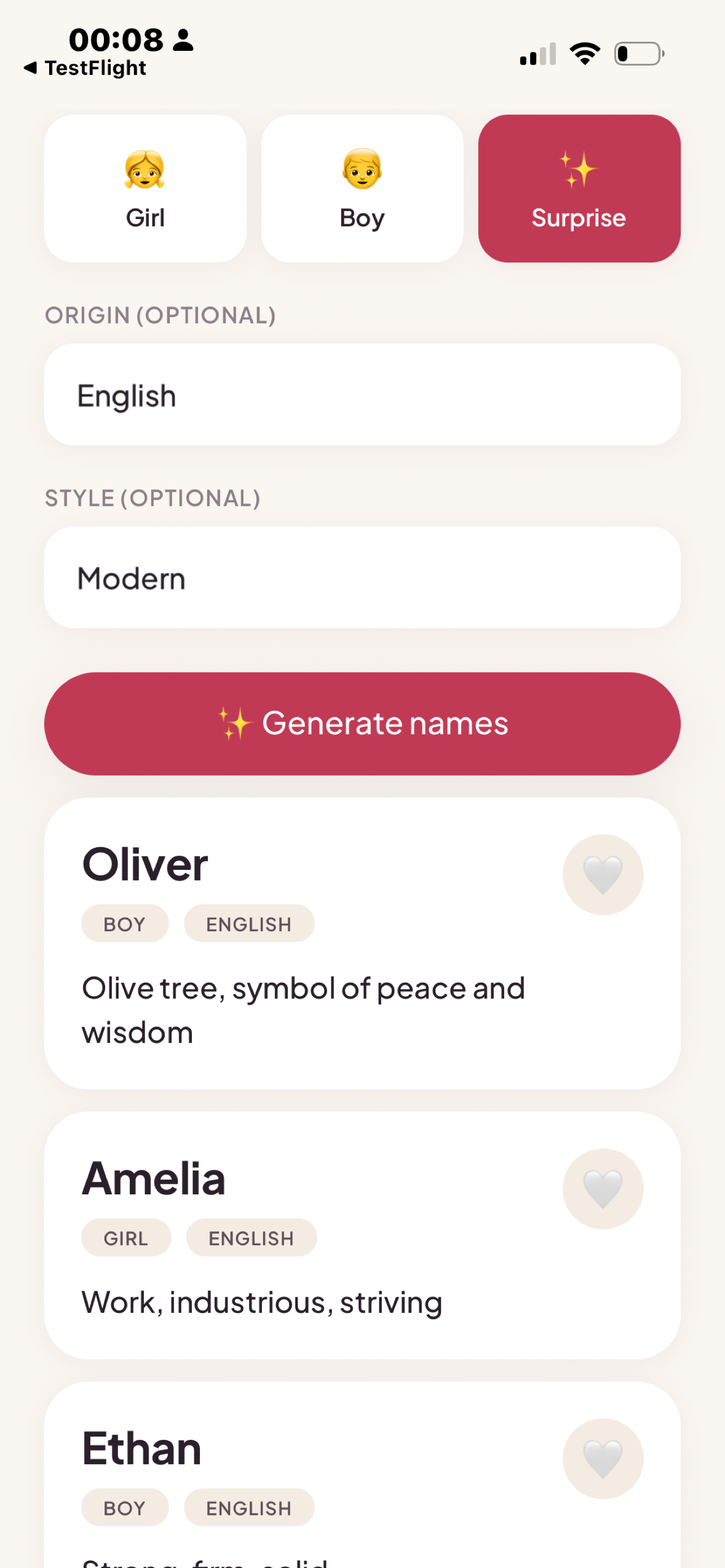 Pregnancy Tracker: AI Names screenshot 3