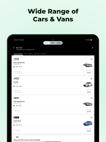 Airport Rentals・Car Rental iPad screenshot