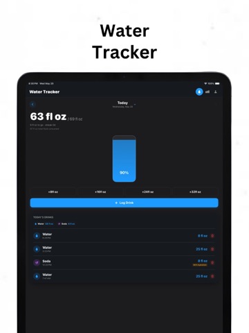 Water Tracker ۬ iPad screenshot