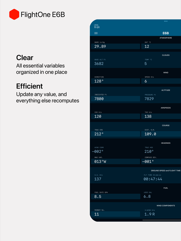 Screenshot #5 pour E6B Aviation Calculator - FLT1