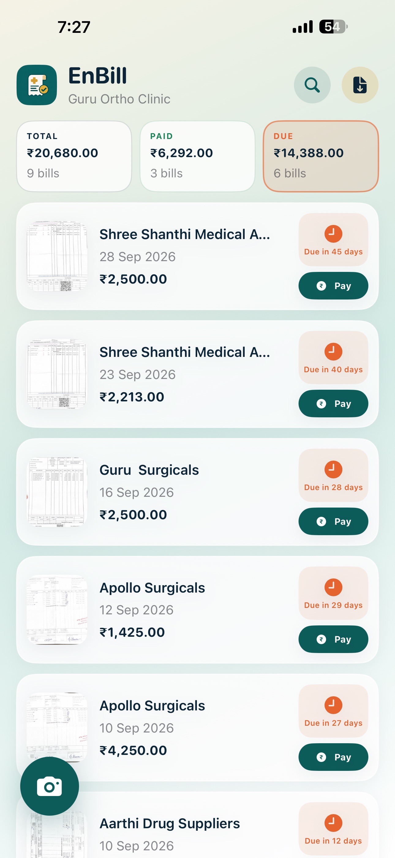 Screenshot 1 of EnBill: Supplier Bills