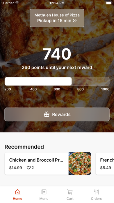 Methuen House of Pizza iPhone screenshot 1 - Food & Drink app
