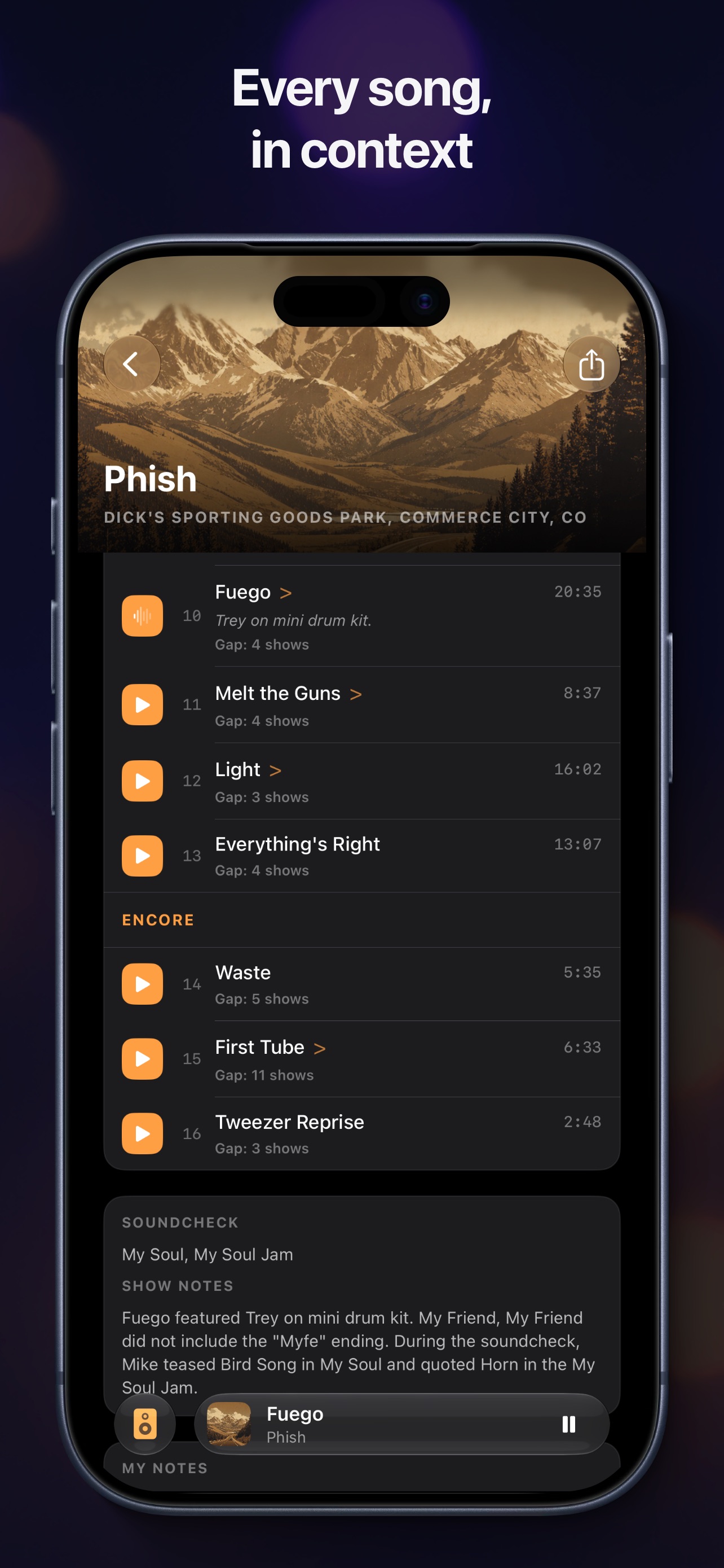 Screenshot 3 of OnStage: Live Setlists