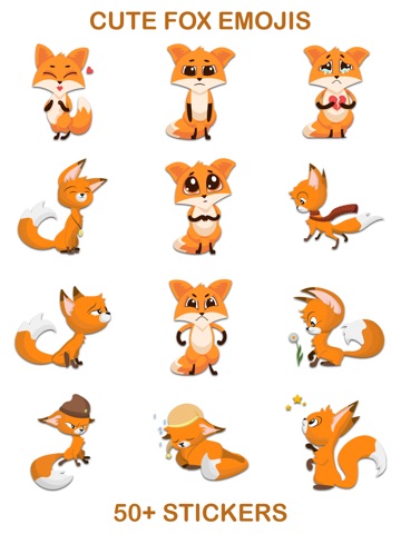 Cute Fox Emojis iPad screenshot
