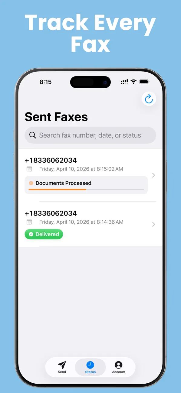 Screenshot #3 pour Faxeau: Send Fax from Phone