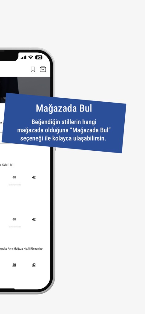Twist - The app simplifies finding desired styles with the "Mağazada Bul" (Find in Store) option, displaying specific store addresses such as Aqua Florya and Ataköy.