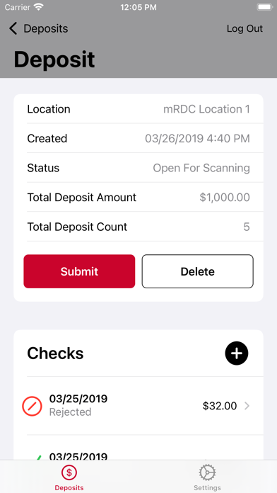Victory Bank Business Deposit Screenshot