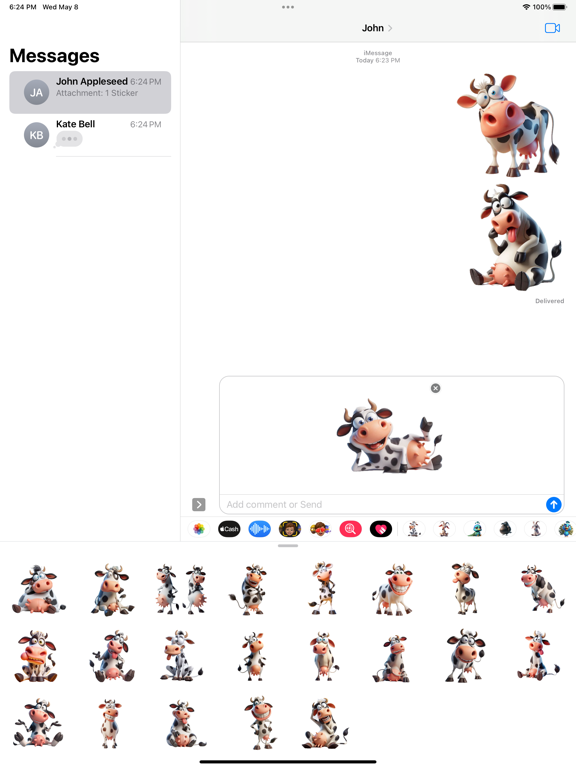 Screenshot #6 pour Goofy Cow Stickers